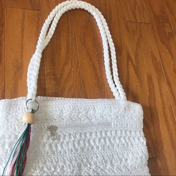 White Woven Shoulder Bag Croft & Barrow - Picture 6 of 14